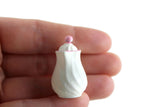 Vintage 1:12 Miniature Dollhouse White & Pink Teapot