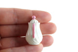 Vintage 1:12 Miniature Dollhouse White & Pink Teapot