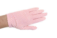 Vintage White & Red Dotted Ladies' Formal Dress Gloves, Size 7