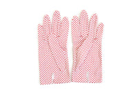 Vintage White & Red Dotted Ladies' Formal Dress Gloves, Size 7