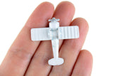 Vintage 1:12 Miniature Dollhouse White & Red Metal Toy Airplane