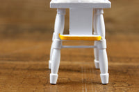 Vintage 1:12 Miniature Dollhouse White & Yellow High Chair