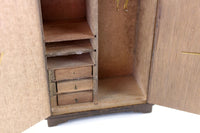 Vintage 1:12 Miniature Dollhouse Wooden Armoire Wardrobe