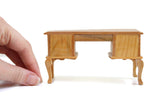 Vintage 1:12 Miniature Dollhouse Oak Writing Desk
