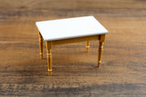 Vintage 1:12 Miniature Dollhouse Wooden & White Kitchen or Dining Table