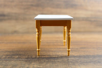 Vintage 1:12 Miniature Dollhouse Wooden & White Kitchen or Dining Table