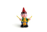 Vintage 1:12 Miniature Dollhouse Colorful Wooden Clown Drummer Figurine