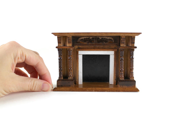 Vintage 1:12 Miniature Dollhouse Wooden Fireplace by Town Square Miniatures
