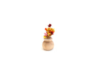 Vintage 1:12 Miniature Dollhouse Wooden Vase with Dried Flowers