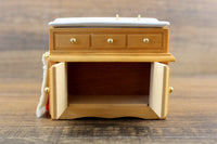 Vintage 1:12 Miniature Dollhouse Wooden Farmhouse-Style Kitchen Sink