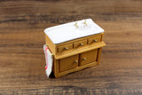 Vintage 1:12 Miniature Dollhouse Wooden Farmhouse-Style Kitchen Sink