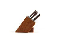 Vintage 1:12 Miniature Dollhouse Wooden Knife Block with Knives
