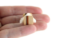 Artisan-Made Vintage 1:12 Miniature Dollhouse Wooden Napkin Holder with Napkins Signed by MR