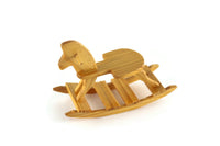 Vintage 1:12 Miniature Dollhouse Wooden Rocking Horse