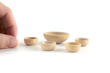 Vintage 1:12 Miniature Dollhouse Wooden Salad Bowl Set