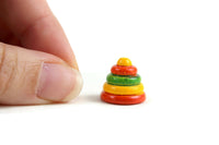 Vintage 1:12 Miniature Dollhouse Wooden Toy Stacking Rings