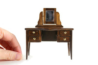 Vintage 1:12 Miniature Dollhouse Wooden Vanity