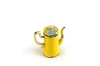 Vintage 1:12 Miniature Dollhouse Yellow Metal Coffee Pot
