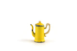 Vintage 1:12 Miniature Dollhouse Yellow Metal Coffee Pot