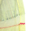 Vintage Yellow Half Apron with Floral Striped Pocket & Pink Trim