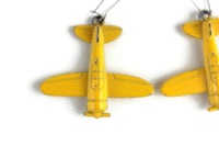 Vintage Yellow Metal Airplane Earrings