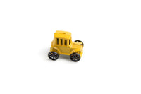 Vintage Miniature Dollhouse Yellow Metal Toy Tractor