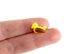 Vintage Miniature Yellow & Brown Plastic Bird Figurine