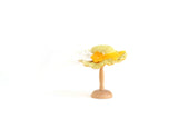 Vintage 1:12 Miniature Dollhouse Yellow Wide Brim Hat with Large Feather Accent