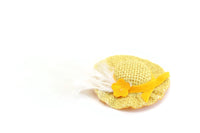 Vintage 1:12 Miniature Dollhouse Yellow Wide Brim Hat with Large Feather Accent