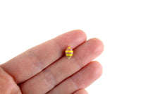 Vintage 1:12 Miniature Dollhouse Yellow Striped Toy Spinning Top