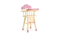Vintage 1:12 Miniature Dollhouse Beige & Pink High Chair