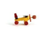 Vintage Miniature Dollhouse Yellow & Red Wooden Toy Airplane