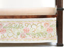 Vintage 1:12 Miniature Dollhouse Wooden Canopy Bed with Embroidered Trim