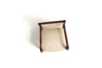 Vintage 1:12 Miniature Dollhouse Beige Dining End Chair with Beige Seat Cushion