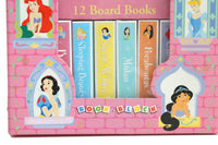 New Vintage Disney Princess Set of 12 Board Book Collection & Carrying Case
