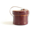 Artisan-Made Vintage Round Brown 1:12 Miniature Dollhouse Hat Box, Suitcase or Luggage