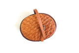 Artisan-Made Vintage Round Brown 1:12 Miniature Dollhouse Hat Box, Suitcase or Luggage