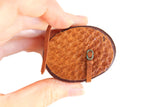 Artisan-Made Vintage Round Brown 1:12 Miniature Dollhouse Hat Box, Suitcase or Luggage