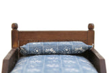 Vintage 1:12 Miniature Dollhouse Blue Wooden Trundle Bed