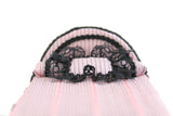 Artisan-Made Vintage Half Scale Pink & Black 1:24 Miniature Dollhouse Bed