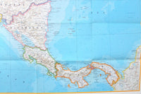 Vintage 1973 National Geographic Double-Sided Wall Map of Mexico