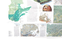 Vintage 1991 National Geographic Double-Sided Wall Map of Quebec, Canada