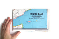 Vintage 1978 National Geographic Double-Sided Wall Map of the Middle East