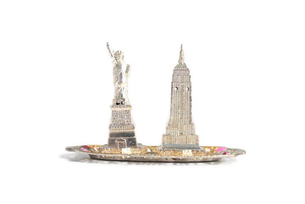 Vintage New York Souvenir Statue of Liberty & Empire State Building Salt & Pepper Shaker Set