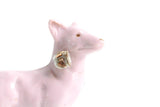 Vintage Pink Porcelain Collie Dog Figurine