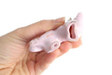 Vintage Pink Porcelain Collie Dog Figurine