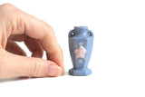 Vintage 1:12 Miniature Dollhouse Blue & Pink Floral Pattern Vase
