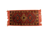 Vintage Miniature Dollhouse Rust & Orange Printed Persian Rug
