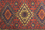 Vintage Miniature Dollhouse Rust & Orange Printed Persian Rug