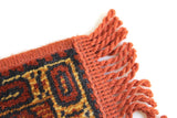 Vintage Miniature Dollhouse Rust & Orange Printed Persian Rug